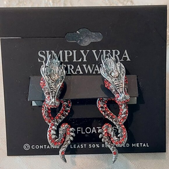 Simply Vera Wang Silver & Red Rhinestone Snake Necklace, Earrings & Ring - Picture 7 of 14
